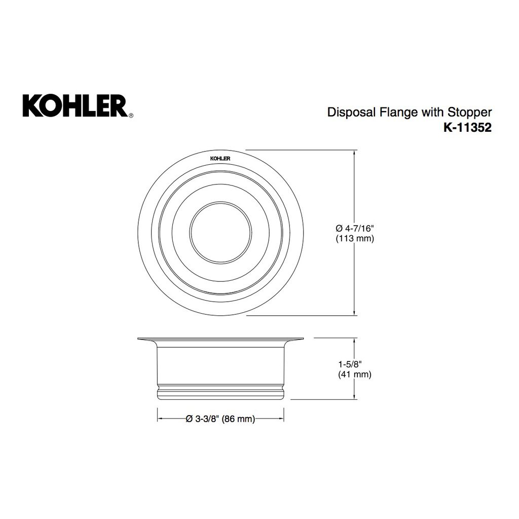 kohler garbage disposal flange